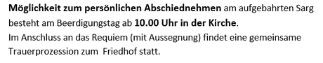 Sterbefall Pfarrer Sturm